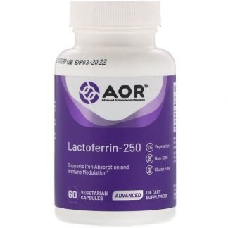 Advanced Orthomolecular Research AOR, ラクトフェリン-250、植物性カプセル60粒