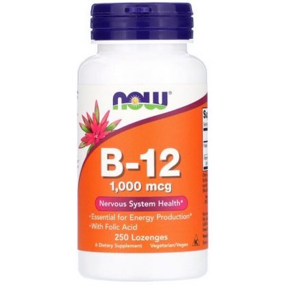 Now Foods, B-12、1000 mcg、トローチ250 剤