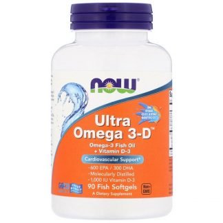 Now Foods, ウルトラオメガ3-D、魚使用ソフトジェル90粒