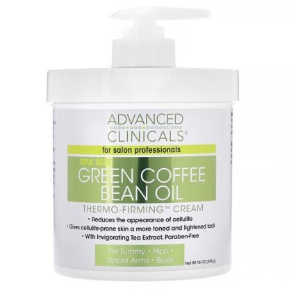 Advanced Clinicals, 生コーヒー豆オイル、サーモファーミングクリーム、16オンス (454 g)