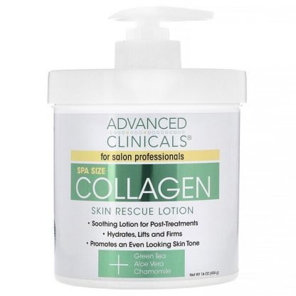 Advanced Clinicals, コラーゲン、スキンレスキューローション、16オンス (454 g)