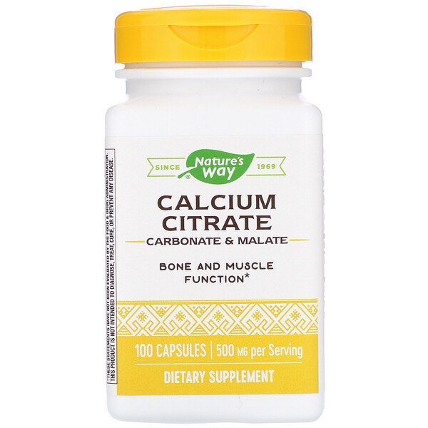 Nature's Way, Calcium Citrate, 500 mg, 100 Capsules