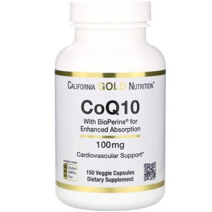 California Gold Nutrition, Bioperine（バイオペリン）配合コエンザイムQ10 USP、100 mg、植物性カプセル150粒