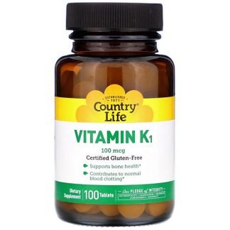 Country Life, ビタミン K1、 100 mcg、 100 錠