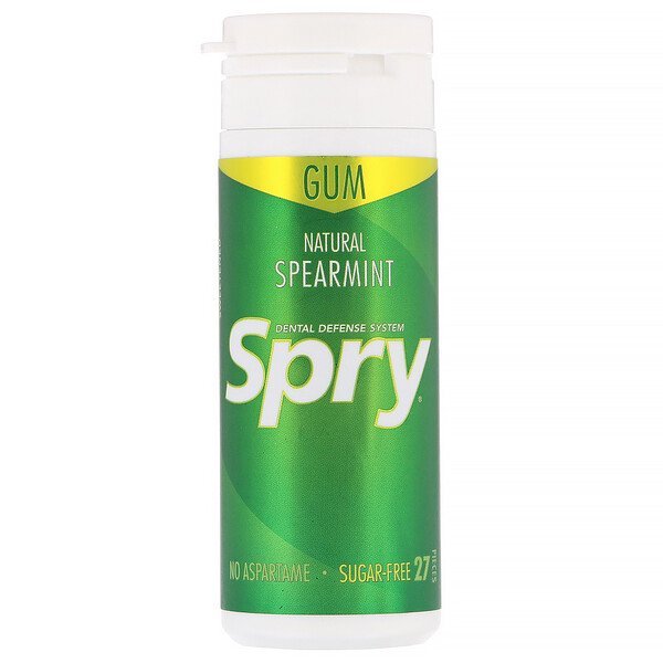 Xlear, Spry Chewing Gum, Spearmint, Sugar-Free, 27 Pieces