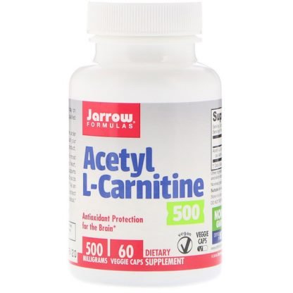 Jarrow Formulas, アセチル L-カルニチン500、500mg、植物性カプセル60粒
