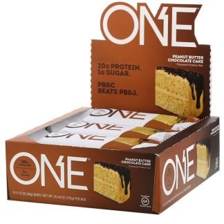 One Brands, ワンバー、ピーナッツバターチョコレートケーキ、12本、各60 g（2.12 oz）