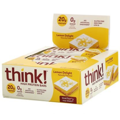 ThinkThin, ハイプロテインバー、レモンディライト、10本、各60g（2.1oz）