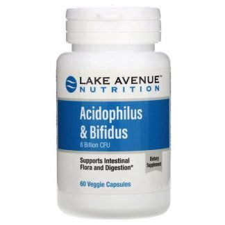 Lake Avenue Nutrition, アシドフィルス&ビフィズス菌、80憶CFU、植物性カプセル60錠