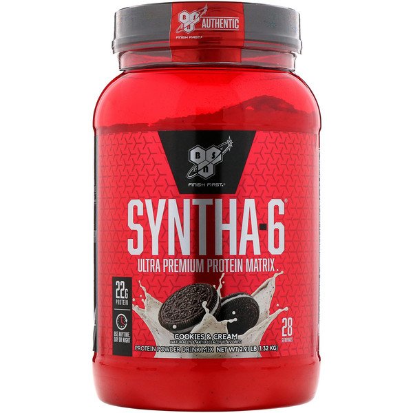BSN, Syntha-6(シンサ-6)、ウルトラプレミアム プロテインマトリックス、クッキー&クリーム、1.32kg(2.91℔)
