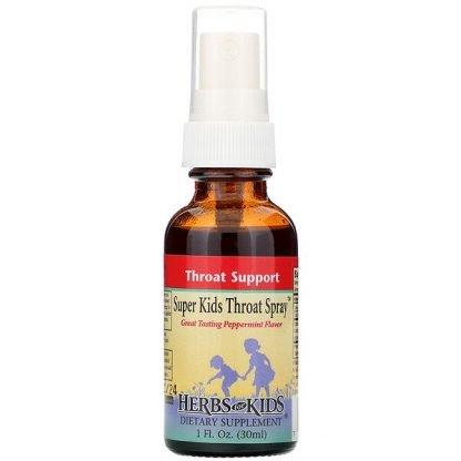 Herbs for Kids, Super Kids Throat Spray（スーパーキッズのどスプレー）、ペパーミント味、30ml（1液量オンス）
