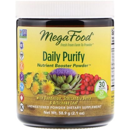 MegaFood, デイリーピューリファイ、栄養ブースターパウダー、2.1オンス (58.9 g)