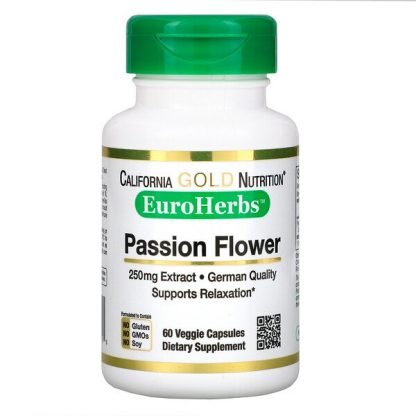 California Gold Nutrition, パッションフラワー、ユーロハーブス、250 mg、植物性カプセル60粒