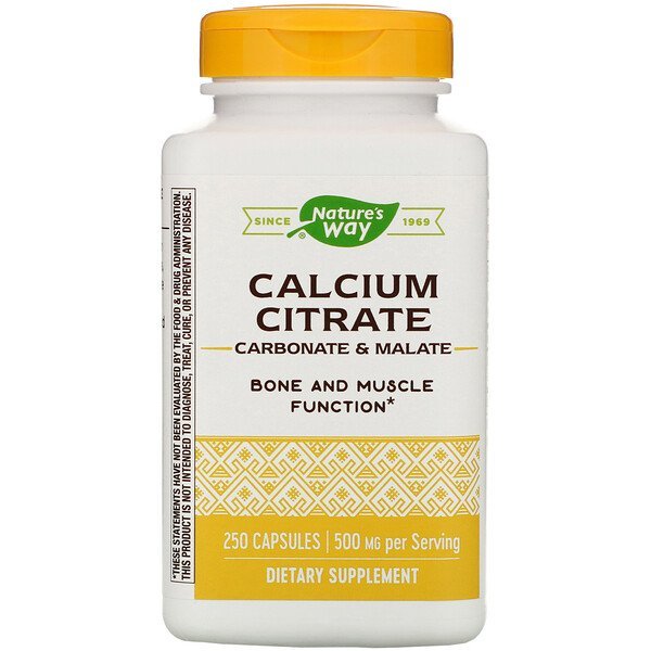 Nature's Way, Calcium Citrate, 500 mg, 250 Capsules