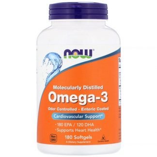 Now Foods, Omega-3, Molecularly Distilled, 180 Softgels