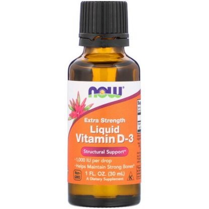 Now Foods, 液体ビタミンD-3, 超強力, 1,000 IU, 1液量オンス（30 ml）
