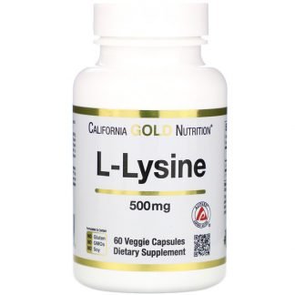California Gold Nutrition, L-リシン、500mg、植物性カプセル60粒