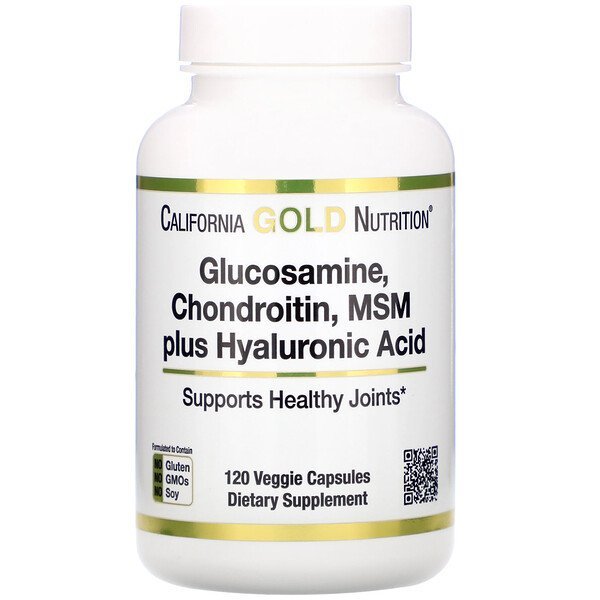 California Gold Nutrition, グルコサミン、コンドロイチン、MSM+ヒアルロン酸、植物性カプセル120粒