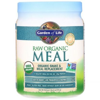 Garden of Life, 未加工オーガニックミール、シェイク＆食品代用品、519g（18.3オンス）