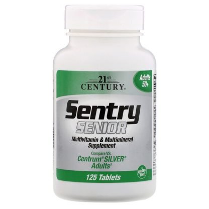 21st Century, セントリ―（Sentry）, マルチビタミン＆マルチミネラルサプリメント, 50歳以上の方に, 125錠