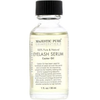 Majestic Pure, 100% Pure & Natural, Eyelash Serum, Castor Oil, 1 fl oz (30 ml)