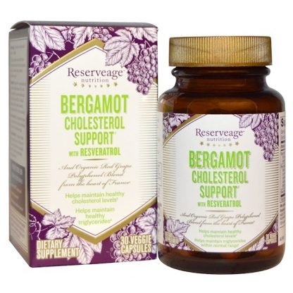 ReserveAge Nutrition, Bergamot Cholesterol Support with Resveratrol, 30 Veggie Capsules