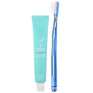 First Salt After The Rain, Grey Salt Toothbrush & Toothpaste Set, Dark Blue, 1 Kit
