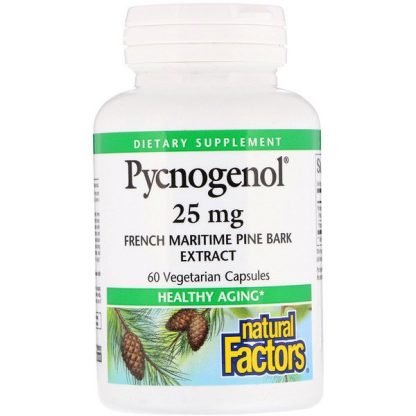 Natural Factors, Pycnogenol®（ピクノジェノール）、25mg、植物性カプセル60粒