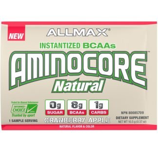ALLMAX Nutrition, AMINOCORE Natural, Instantized BCAAs, Cranberry Apple, 10.5 g (0.37 oz)