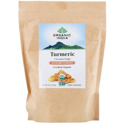 Organic India, ターメリックリゾームパウダー、454g（16オンス）