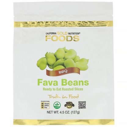 California Gold Nutrition, フーズ(Foods)、ソラマメ、そのまま食べれるローストスライス、BBQ味、127g
