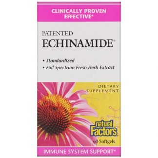 Natural Factors, パテンテッドEchinamide®（エキナマイド）、ソフトジェル60粒