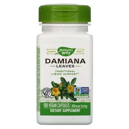 Nature's Way, Damiana Leaves, 800 mg, 100 Vegan Capsules