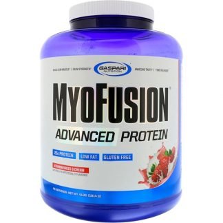 Gaspari Nutrition, MyoFusion、アドバンスドプロテイン、ストロベリー & クリーム、1814g（4 lbs）