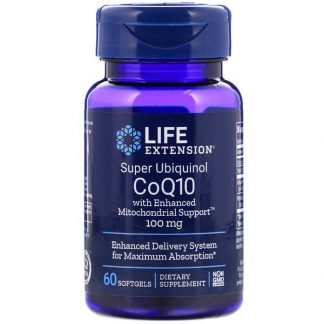 Life Extension, ミトコンドリアのサポートを強化したスーパーユビキノールCoQ10、100 mg、ソフトジェル60粒