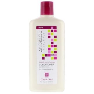 Andalou Naturals, コンディショナー、カラーケア、水分注入、1000ローゼズコンプレックス、11.5 fl oz (340 ml)