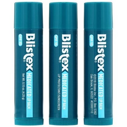 Blistex, 薬用リップバーム,  唇の保護/サンスクリーン, SPF 15, お買い得3 本パック,各 .15 oz (4.25 g)