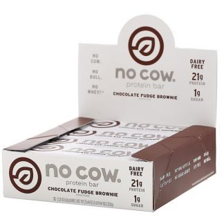 No Cow, プロテインバー、チョコレートファッジブラウニー、12本、各60 g（2.12 oz）