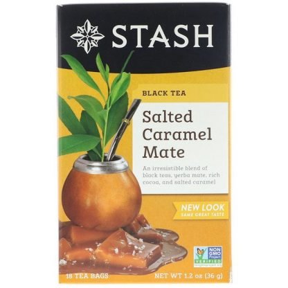 Stash Tea, Black Tea, Salted Caramel Mate, 18 Tea Bags, 1.2 oz (36 g) (Discontinued Item)