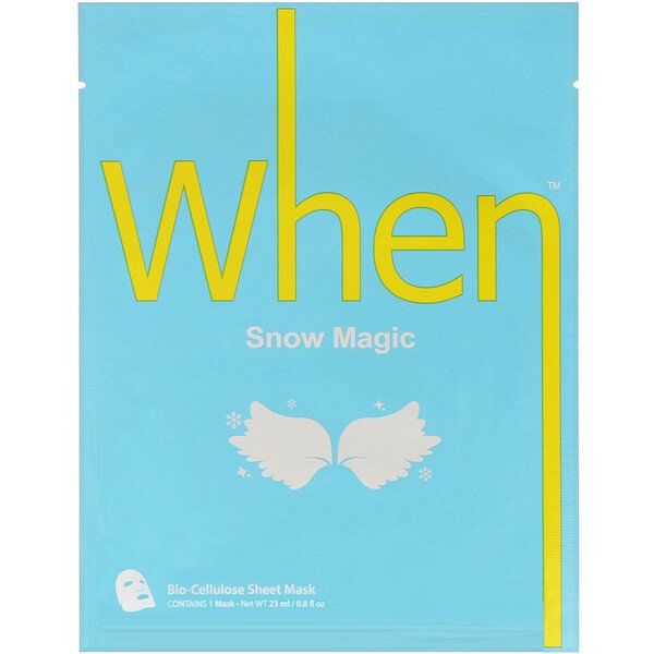 When Beauty, スノーマジック、バイオセルロースシートマスク、1枚、23ml(0.8fl oz)