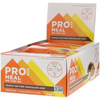 ProBar, プロテインバー、ミール、ピーナッツバターチョコレートチップ、12本、各85 g（3 oz）