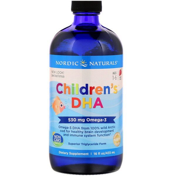 Nordic Naturals, Children's DHA, Strawberry, 16 fl oz (473 ml)