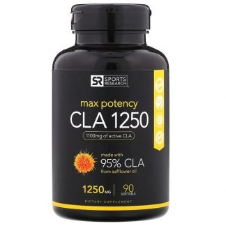 Sports Research, CLA1250、強力なサポート力、1250mg、ソフトジェル90粒