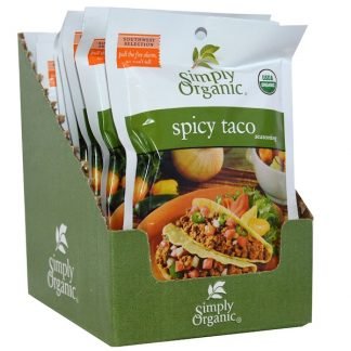 Simply Organic, スパイシータコシーズニング、 12包、 各1.13オンス (32 g) (Discontinued Item)