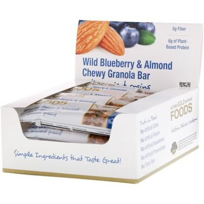 California Gold Nutrition, Foods、ワイルドブルーベリー＆アーモンドのチューイーグラノーラバー、各1.4 oz (40 g)