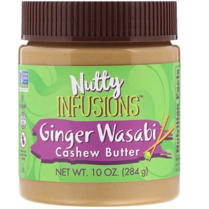 Now Foods, Ellyndale Naturals、Nutty Infusions、ジンジャーワサビカシューナッツバター、10 oz (284 g)