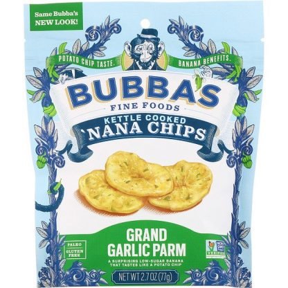 Bubba's Fine Foods, 'ナナチップス、グランドガーリックパーム、2.7オンス (77 g)