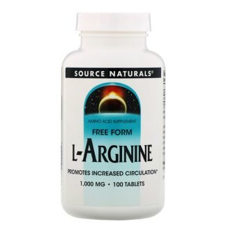 Source Naturals, L-アルギニン、フリーフォーム、1000 mg、100 錠