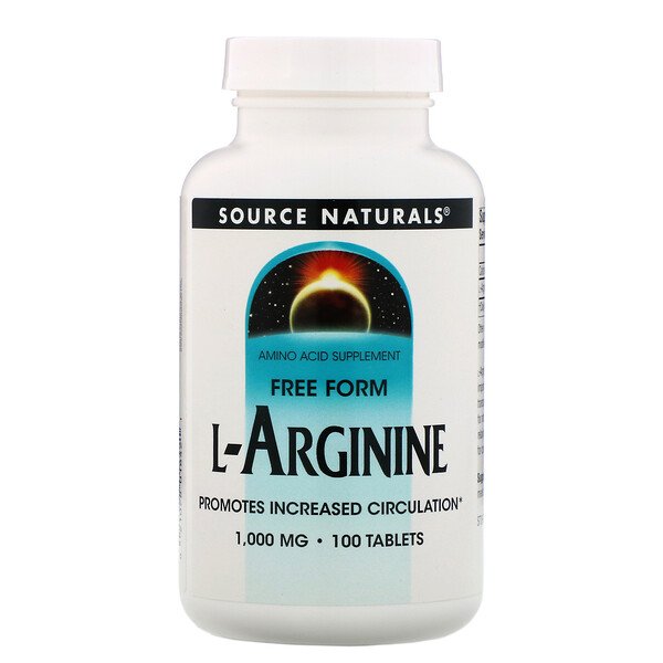 Source Naturals, L-アルギニン、フリーフォーム、1000 mg、100 錠