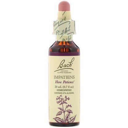 Bach, オリジナルフラワー レメディ、インパチェンス、 0.7 fl oz (20 ml)